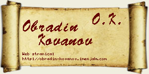Obradin Kovanov vizit kartica